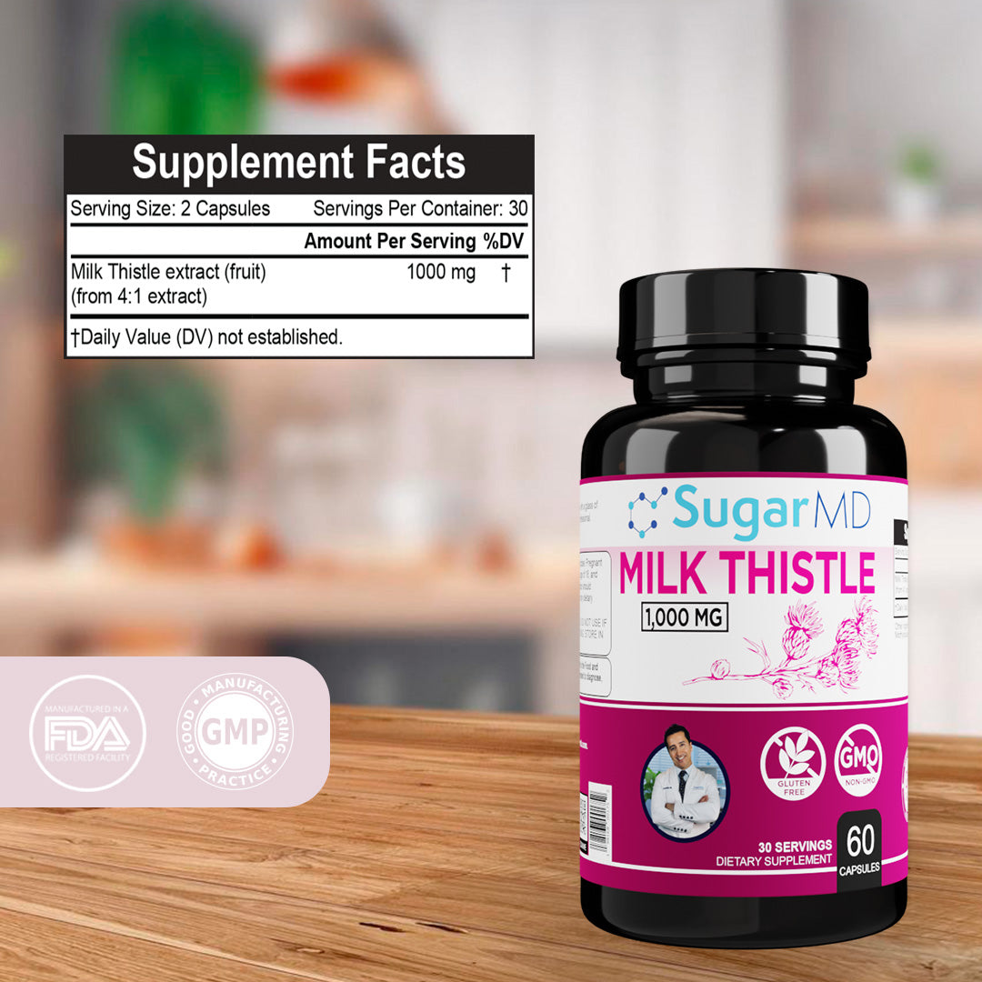 SugarMD Milk Thistle 1000 MG - 60 Capsules